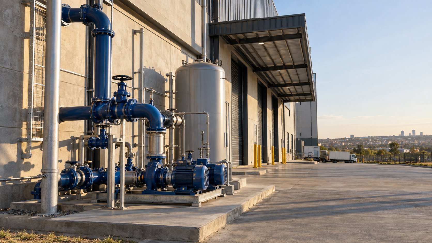 Water infrastructure at commercial premises - illustrative image